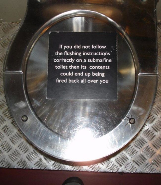 Submarine toilet instructions