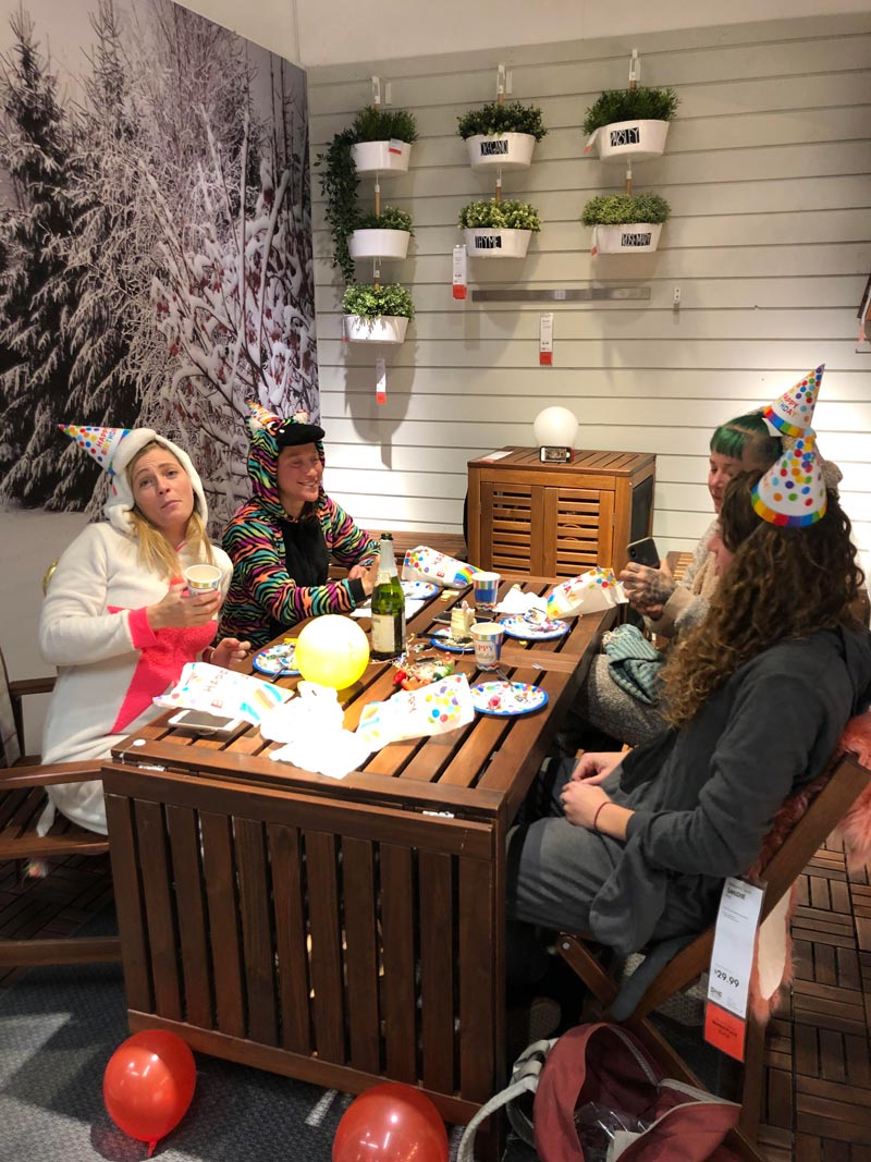 Ran into a group of people today celebrating a birthday in an IKEA display