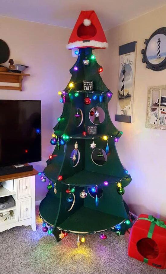 A Christmas tree for when you have cats