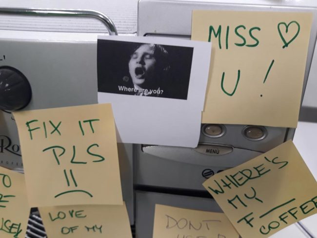 Coffee maker at our work broke down, people have been very supportive...