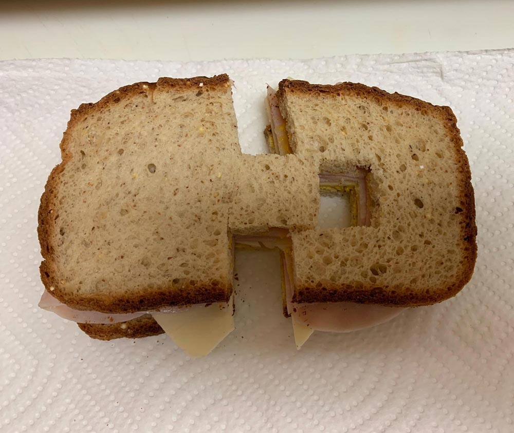 My daughter hates it when her sandwich isn't cut perfectly in half. My wife had to up her game to annoy her