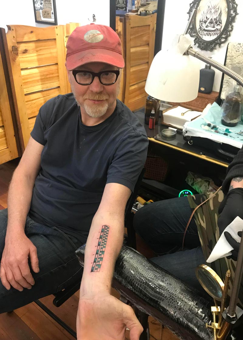 Adam Savage got a ruler tattooed on his arm so he can measure things with his arm