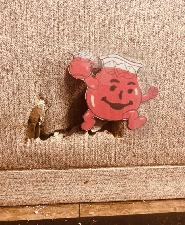 Fixed a hole in the wall at work today