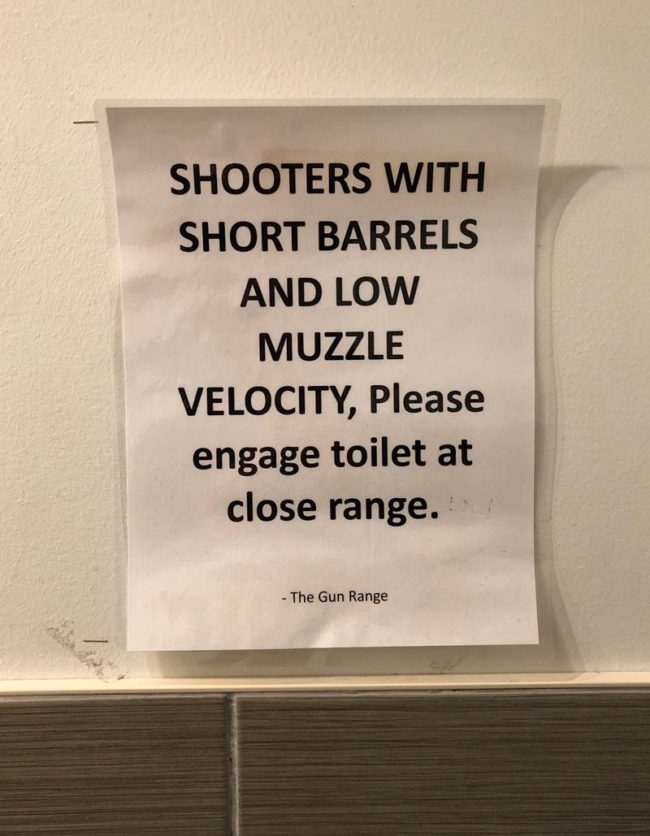 Bathroom at shooting range