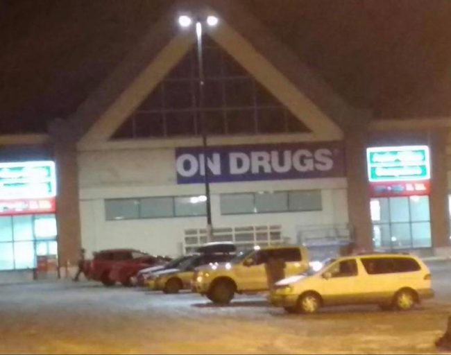 They’re redoing the London Drugs sign in my town, this is how they left it overnight