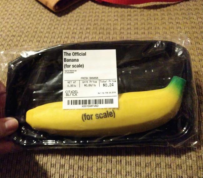My mom bought me a banana for scale