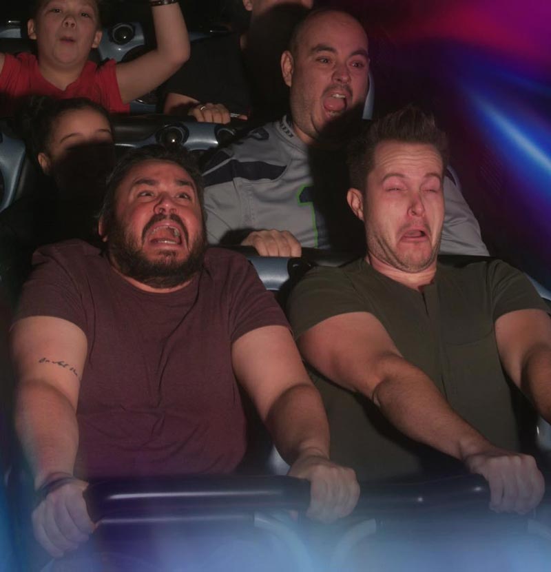 My friend and I randomly decided to take edibles and go to Disneyland. We got funny photos on every ride we could. This is my favorite