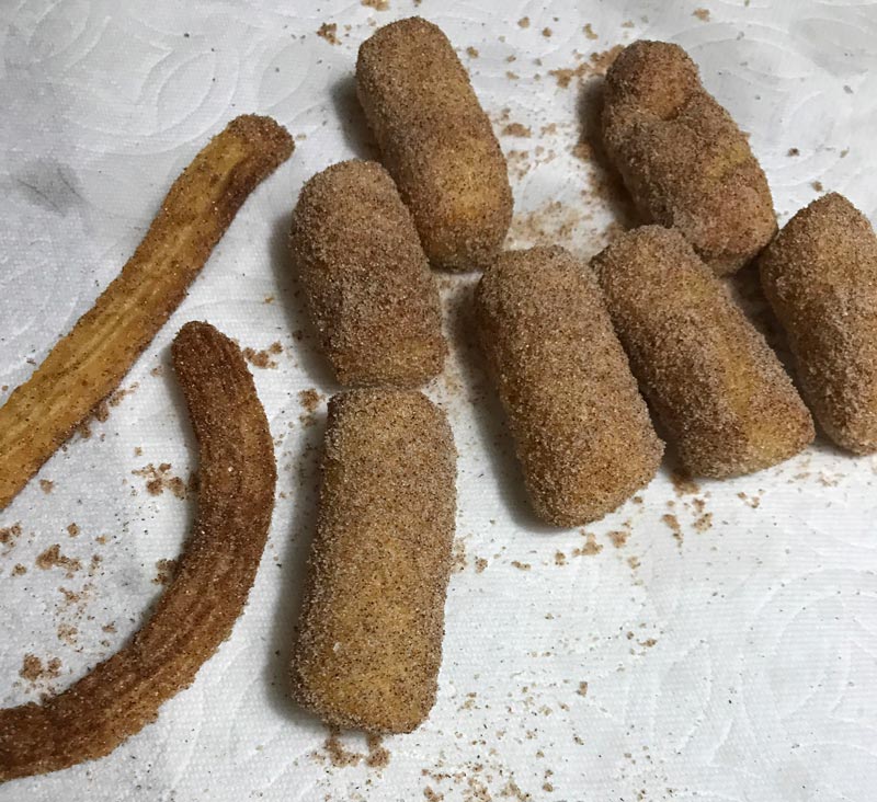 I was making homemade churros for the husband and the piping bag tip popped out. Too lazy to fix it. I present to you the turdo