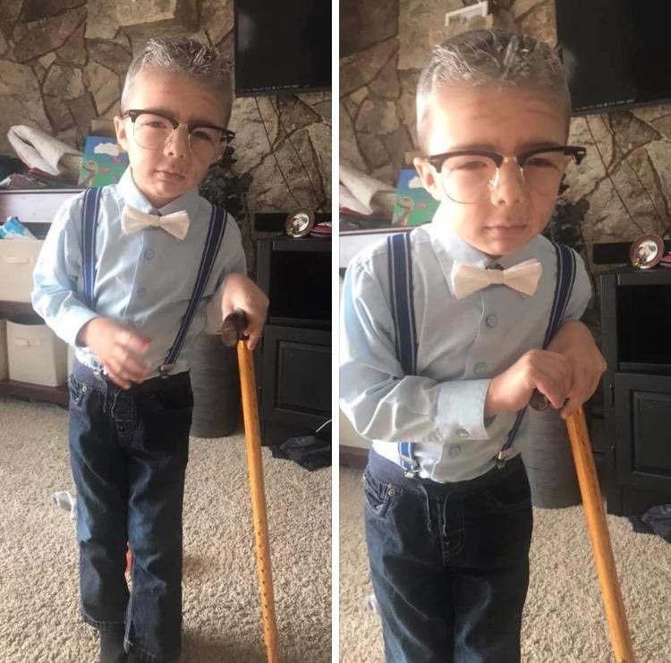 My nephew on his 100th day of school