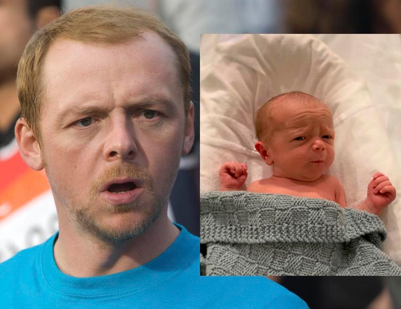 Told my mom I was surprised my son, who was born on Sunday, didn't look anything like me. She sent me this pic. Congrats Simon Pegg!