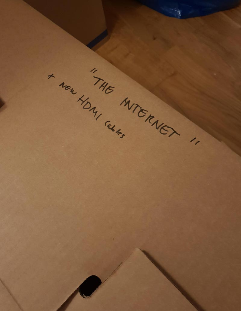 Moving today, this is how my girlfriend marked the box containing the router
