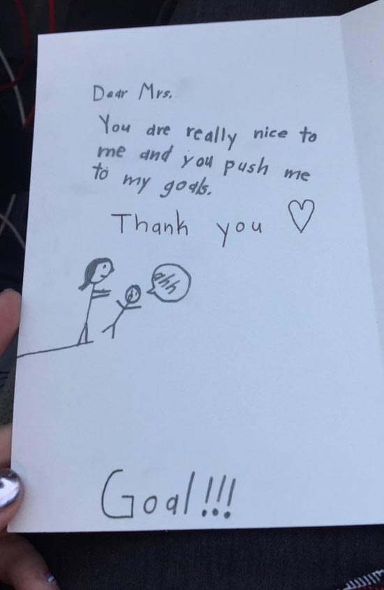 Valentine's day card from a student