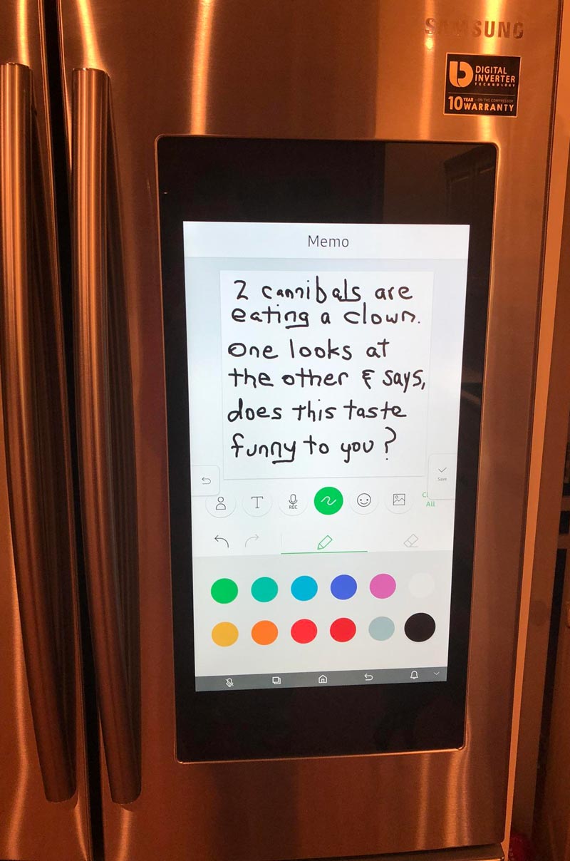 Bought a $3,000 fridge. Handyman installed it and left me a note