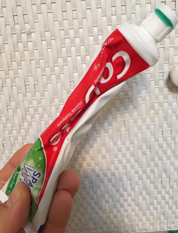 My wife squeezes toothpaste like this. I’m thinking divorce is the only option