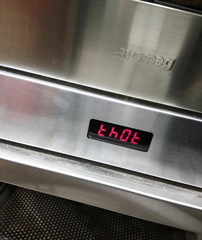 The oven at my work has a built-in thot alarm