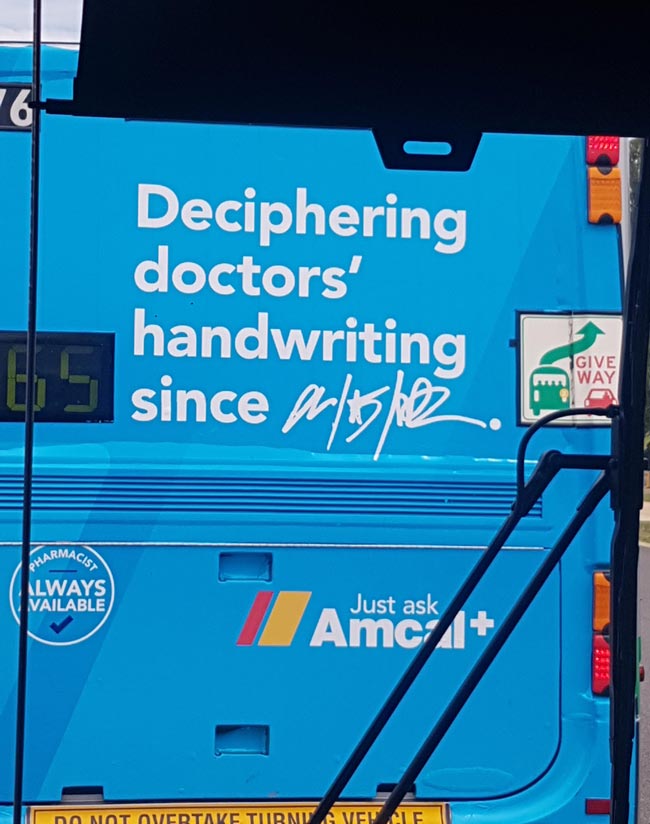 An advertisement on the back of a bus