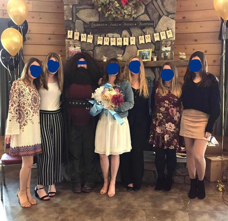 Someone took the Harry Potter theme of the bridal shower a bit too seriously