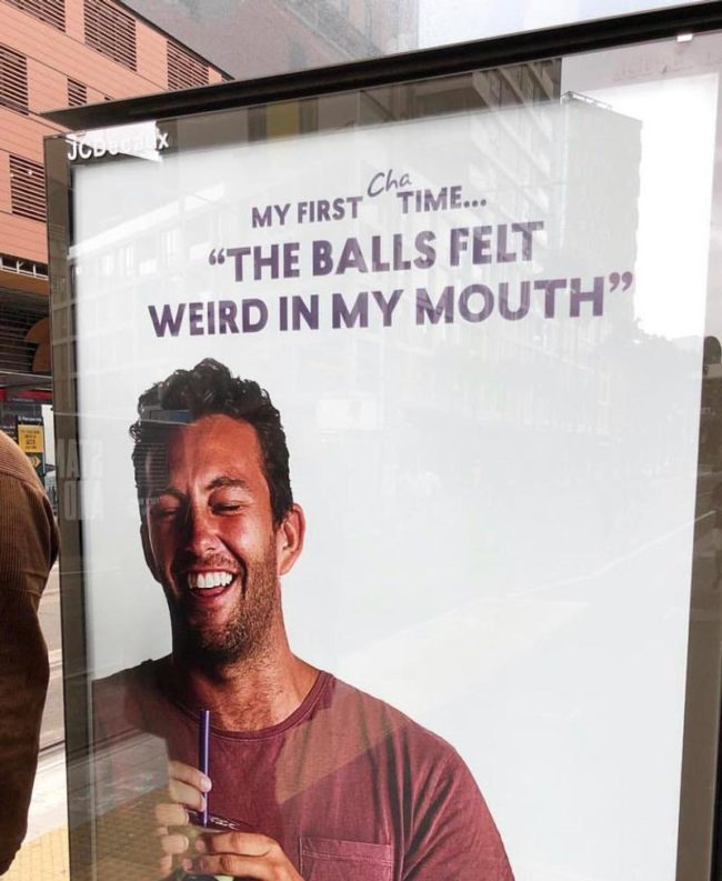 Ad for bubble tea in Sydney