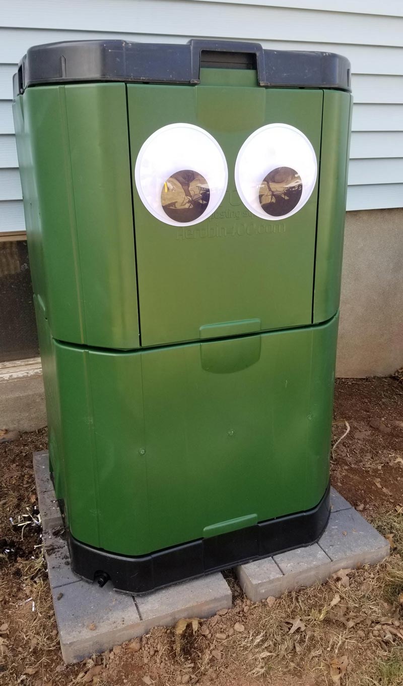 Trying to come up with a way to get my family on board for composting. Added some eyeballs and named him Oscar