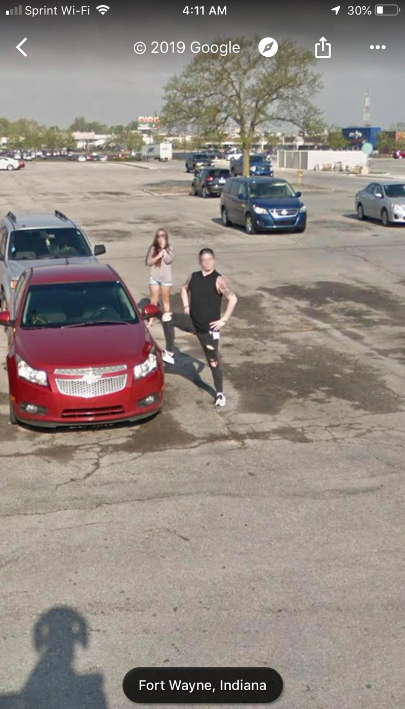 I saw the Google street view car approaching and....