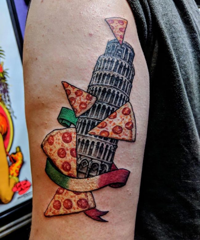 The leaning tower of pizza