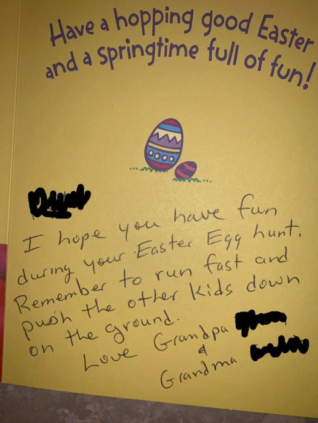 Grandpa's Easter egg hunt advice...