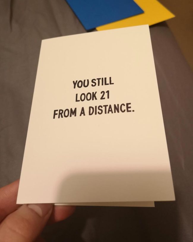 It's my birthday today and I got this card. I'm 22