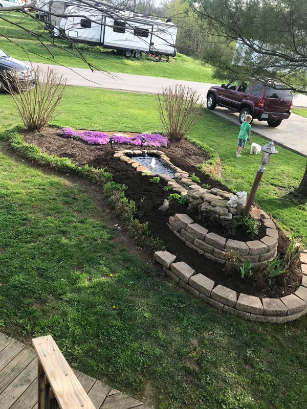 My father made this really nice landscaping in his front yard! And then he stood back and realized what he had done...