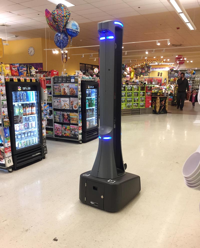 My local supermarket has a giant Roomba. His name is Marty and he detects spills including the blood it will shed once it becomes sentient