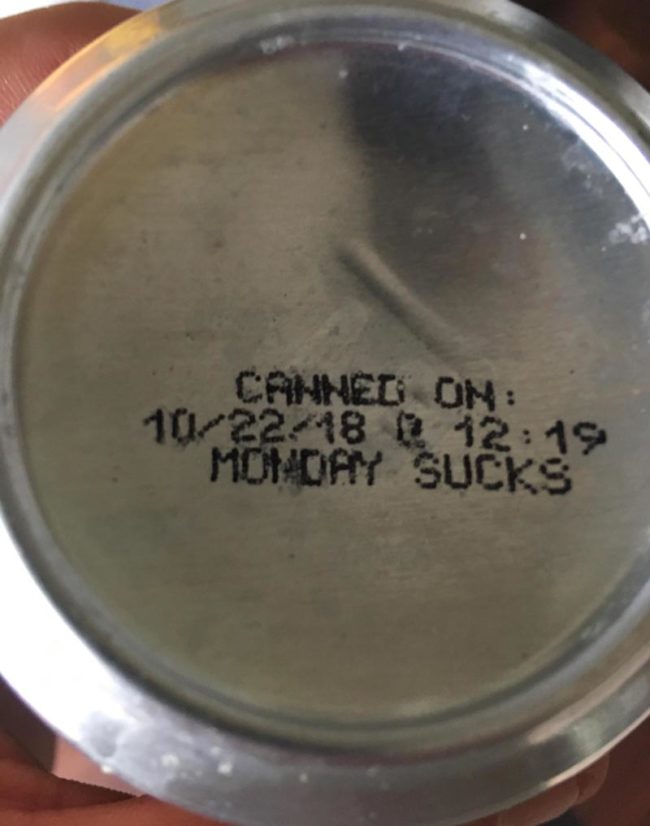 The person who canned this beer had a case of the Mondays