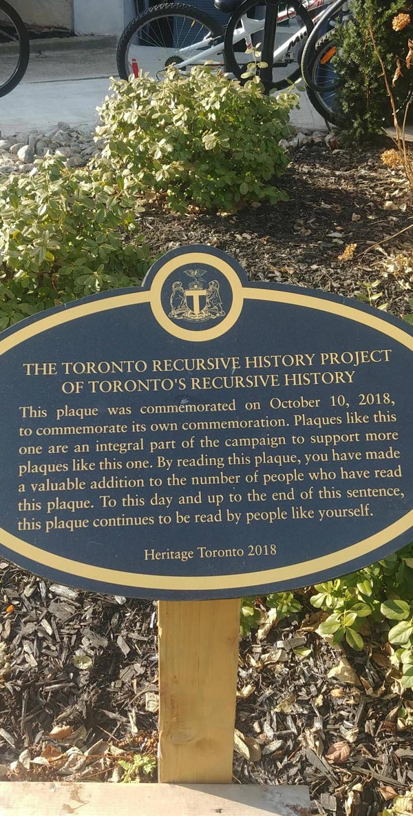 This meta plaque in Toronto