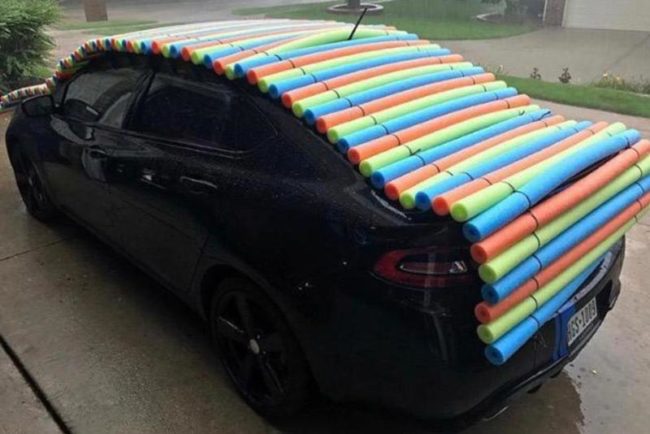 Pool Noodle Hail Protection in North Texas