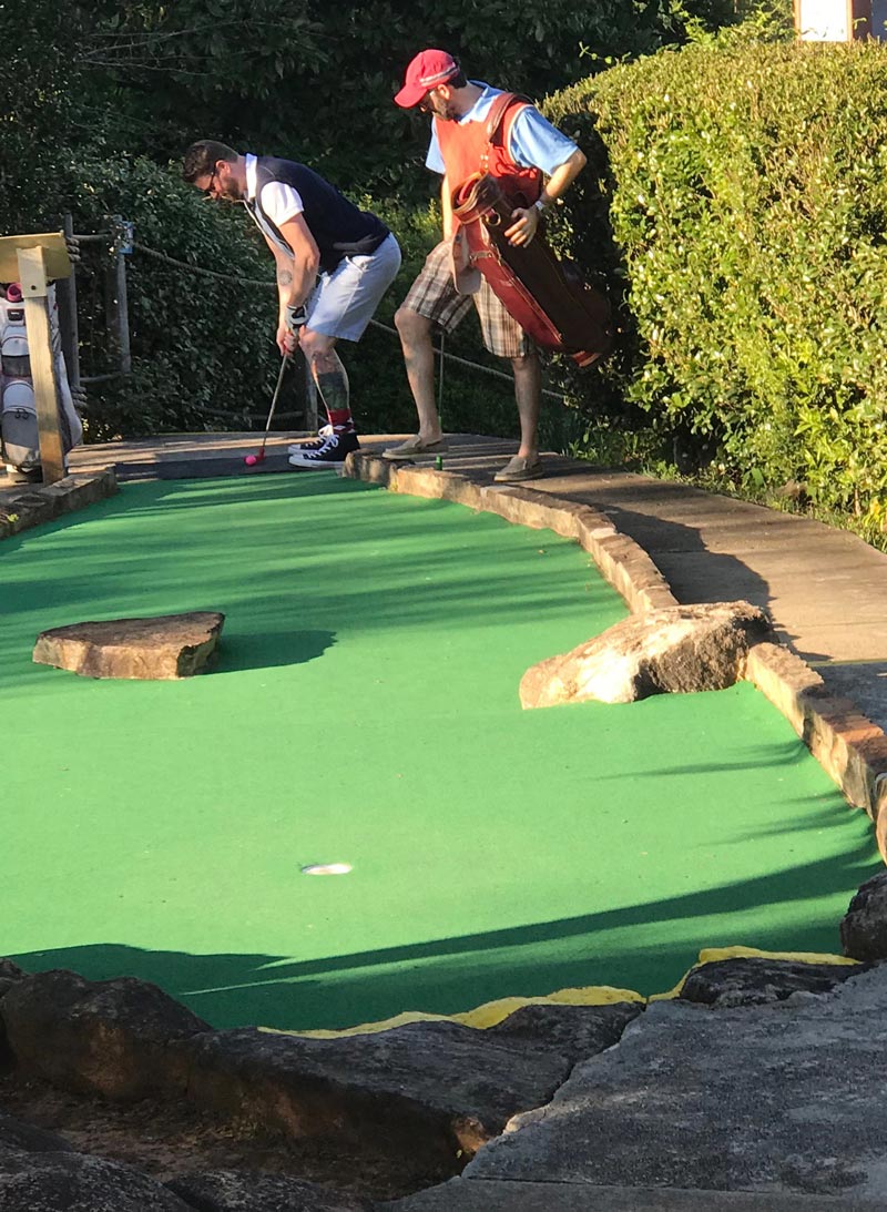 These guys behind us at crazy golf