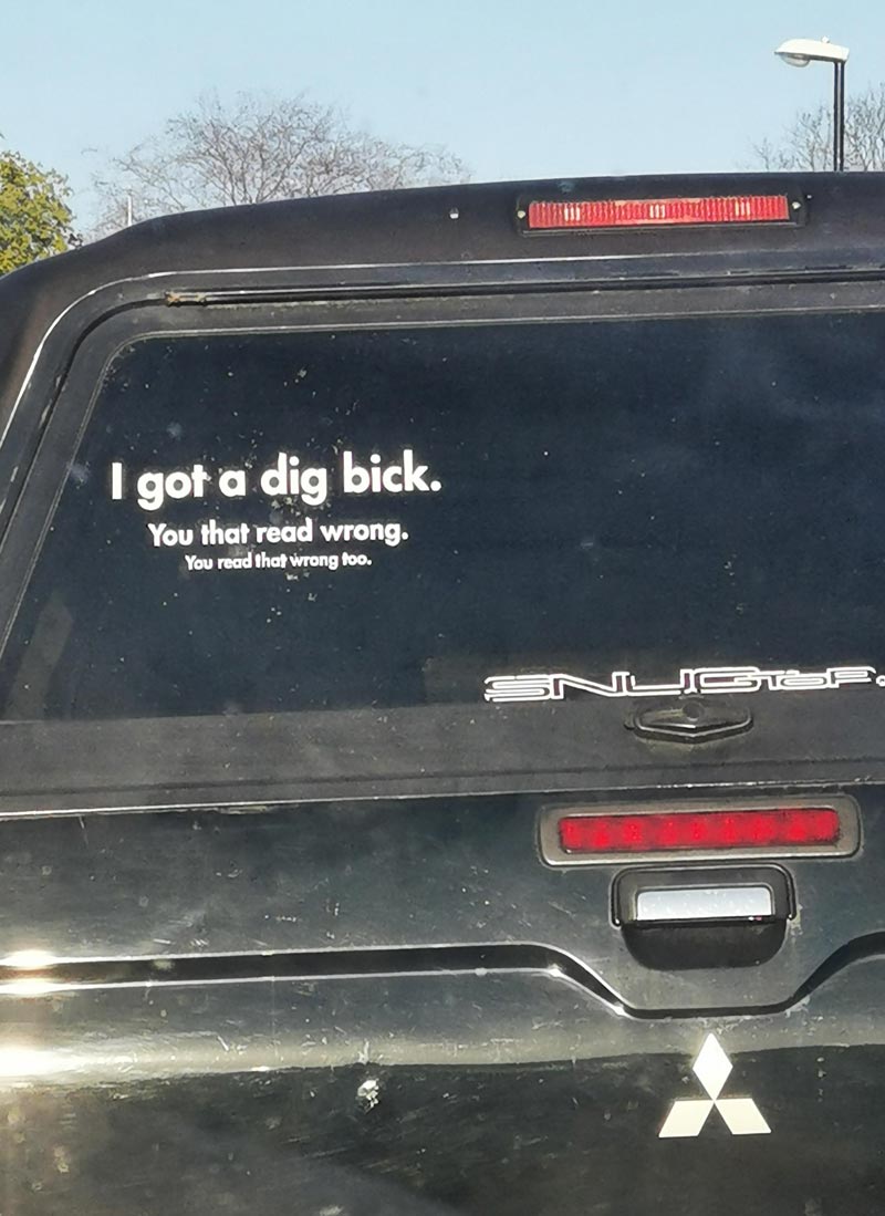 I just saw this in the car in front of me