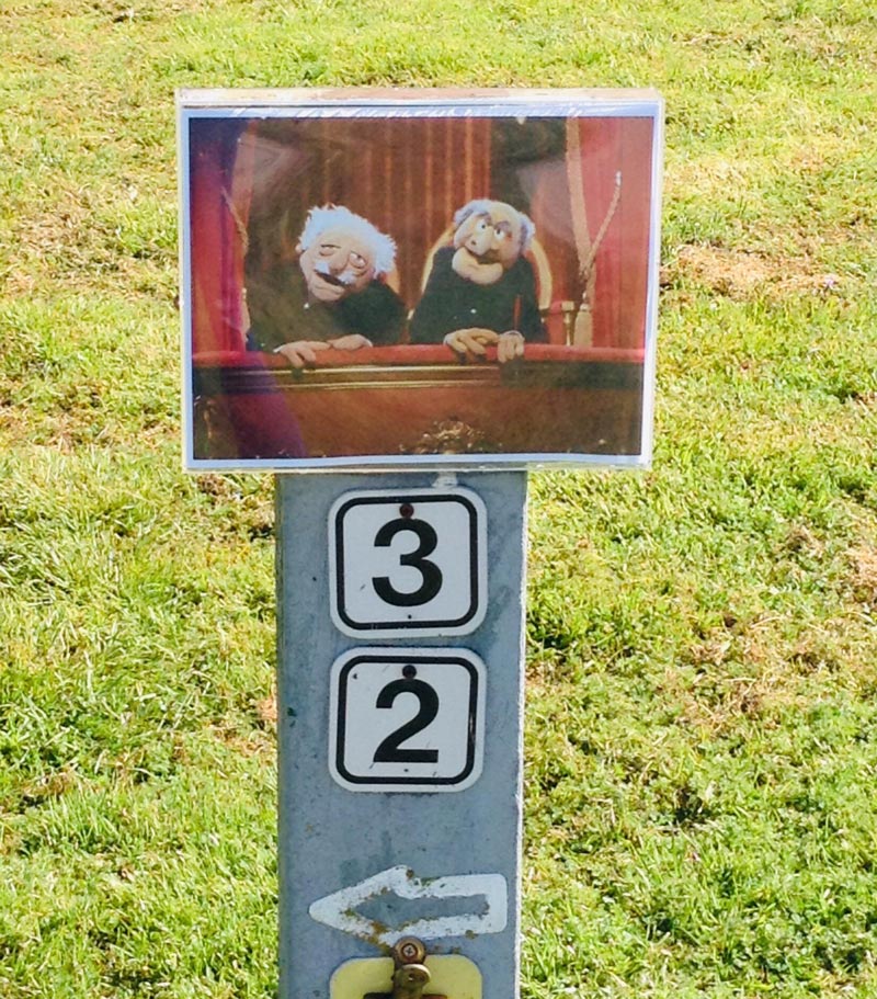 Two funny retired guys next to our family’s campsite had this sign on their camping spot...