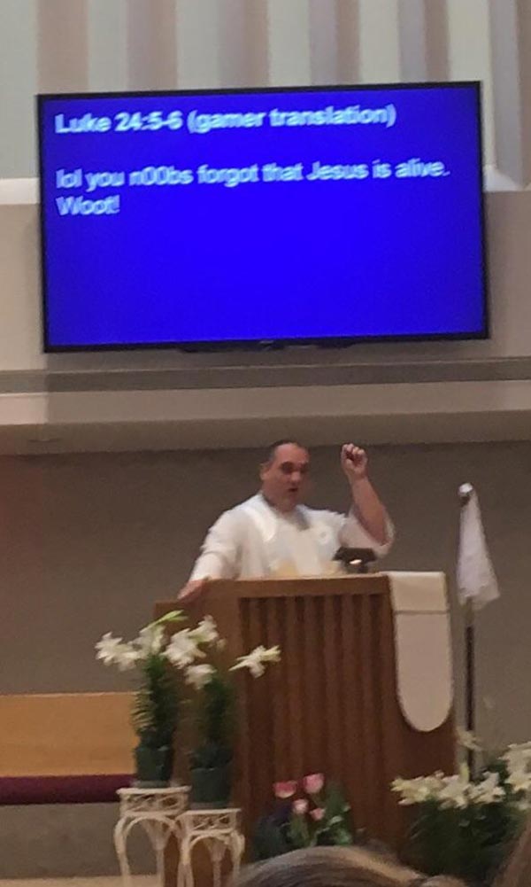 Actual picture taken at my church during service yesterday