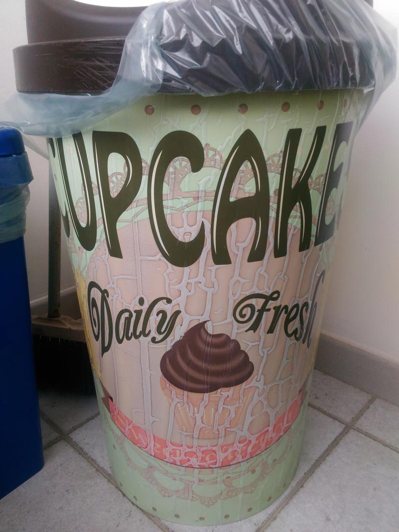 Over time my garbage can has gone from a daily fresh cupcake to a daily fresh s**t!