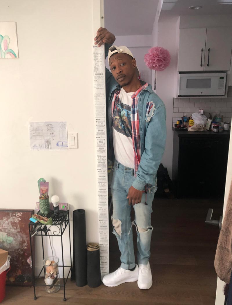 This CVS receipt is taller than I could ever be after 25 years on earth. I bought two bottles of lotion, a pack of gum, and hair clips