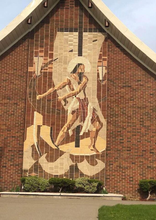 Drove by this church yesterday, kids in the back yelled out “Look dad, Jesus is doing the floss!"