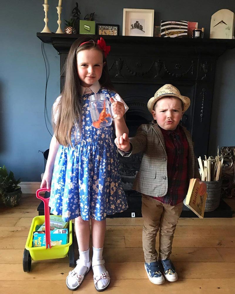 My niece and nephew dressed as Matilda and Harry Wormwood