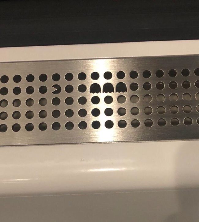 Ventilation holes on the Stockholm metro