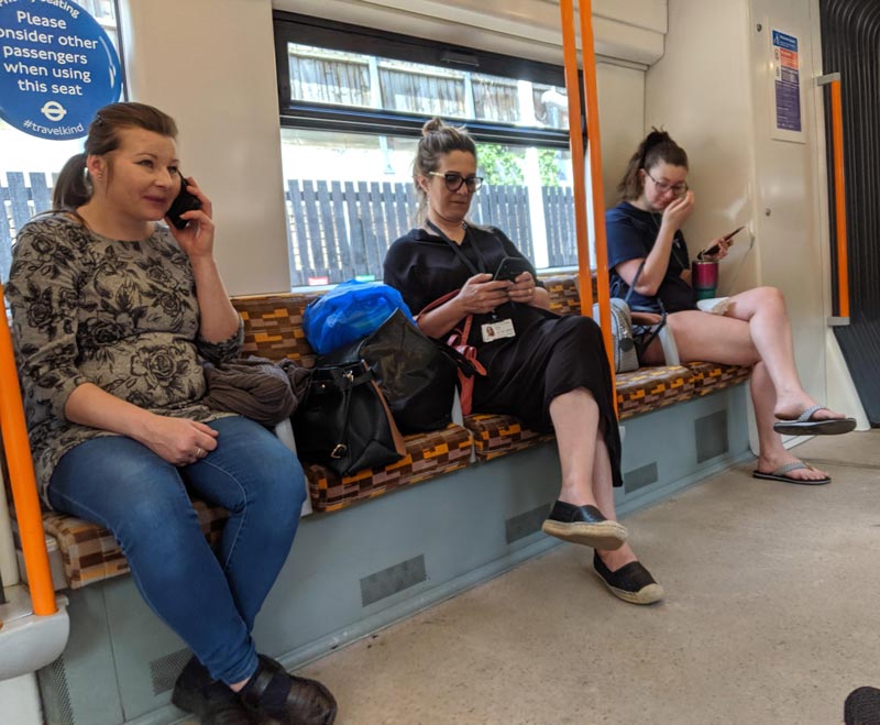 I've heard of manspreading, not quite sure what to call this though (all other seats taken)
