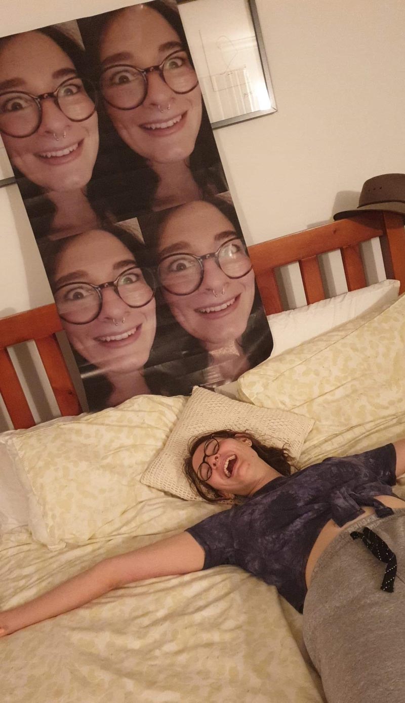 I ordered wrapping paper online, there was a mistake and now I have a massive poster of my face, I'm not even mad