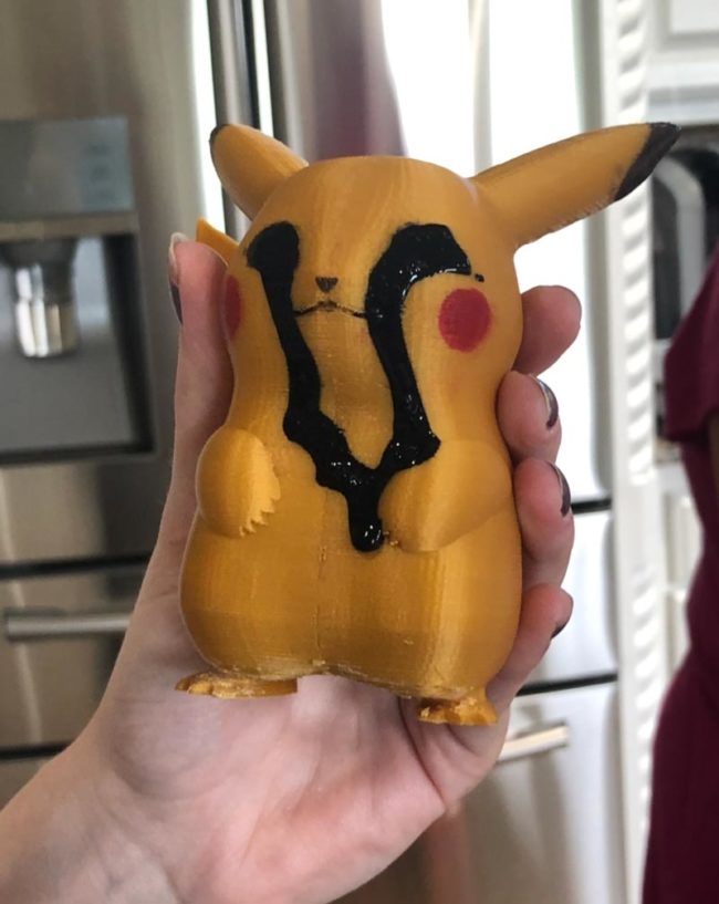 Detailing a 3D printed Pikachu did NOT go as planned