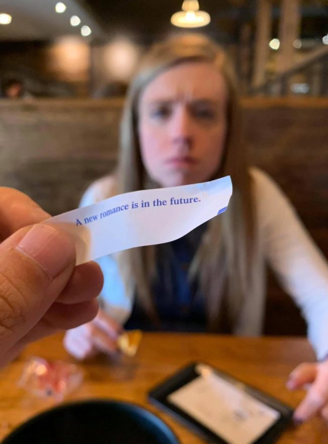 My fortune cookie’s trying to start some drama with my wife and I