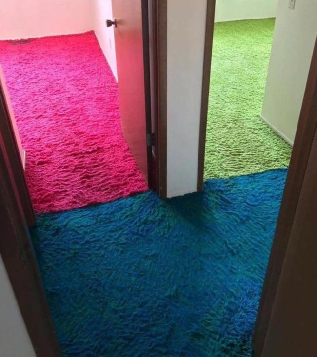 Looks like this homeowner is using Muppet skins as flooring