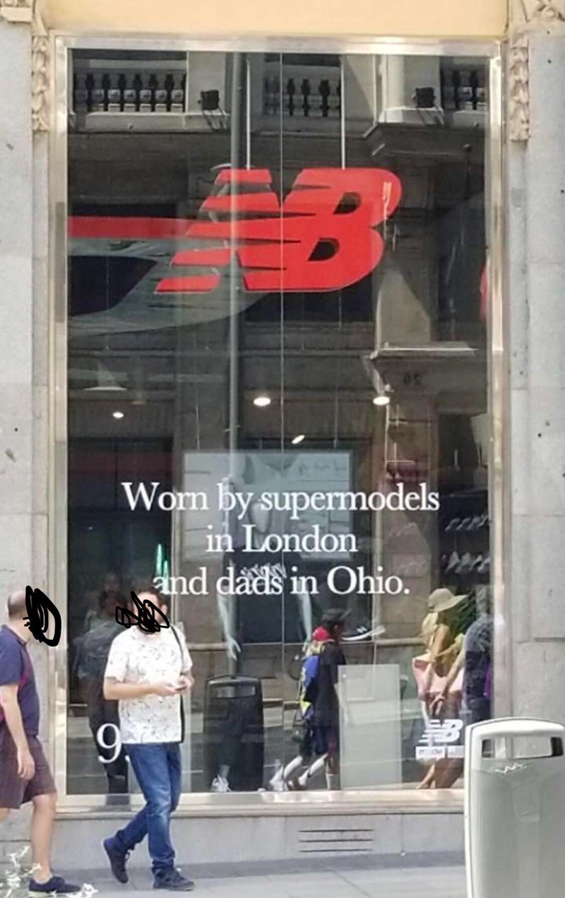 New Balance store front in Barcelona knows what’s up