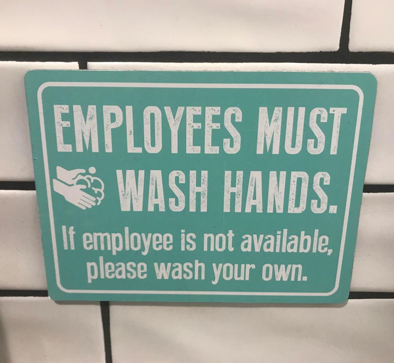 This sign at a restaurant I went to