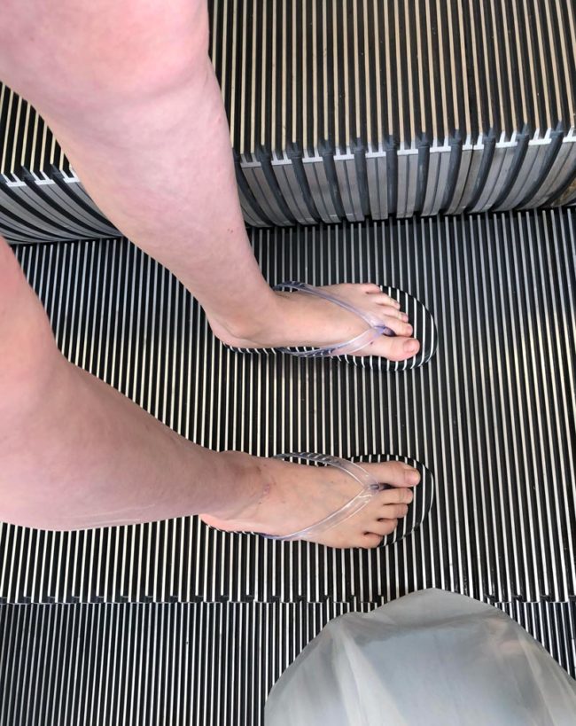 Got some escalator to match my flip flops