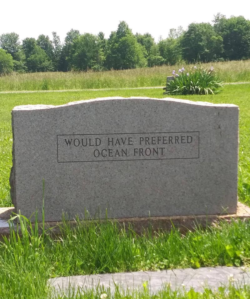 The back of this gravestone